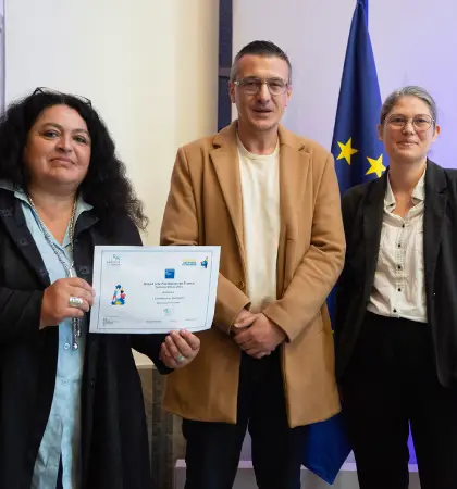 Agathe Gestin et les lauréats du Grand Prix de la Fondation de France.